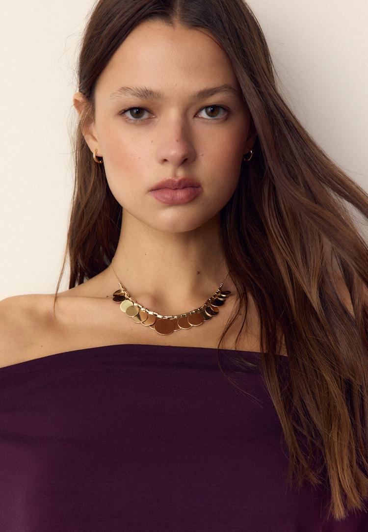 Stradivarius Σετ 2 Μακριά Κολιέ Χρυσαφί Os φωτογραφία