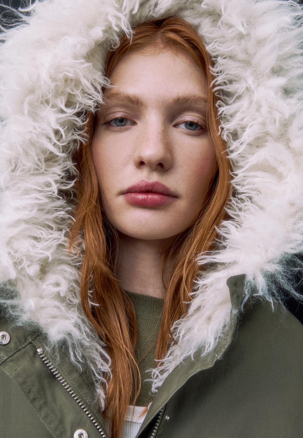 Parka padding efecto pelo largo interior