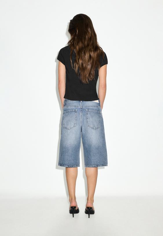 baggy denim bermuda shorts
