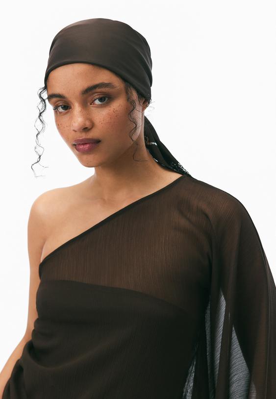 Stradivarius Cape Asymétrique Marron Xs