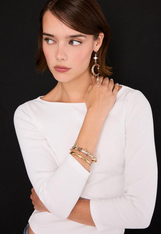 Komplet 2 Zapestnic Z Obeski Lune In Zvezde