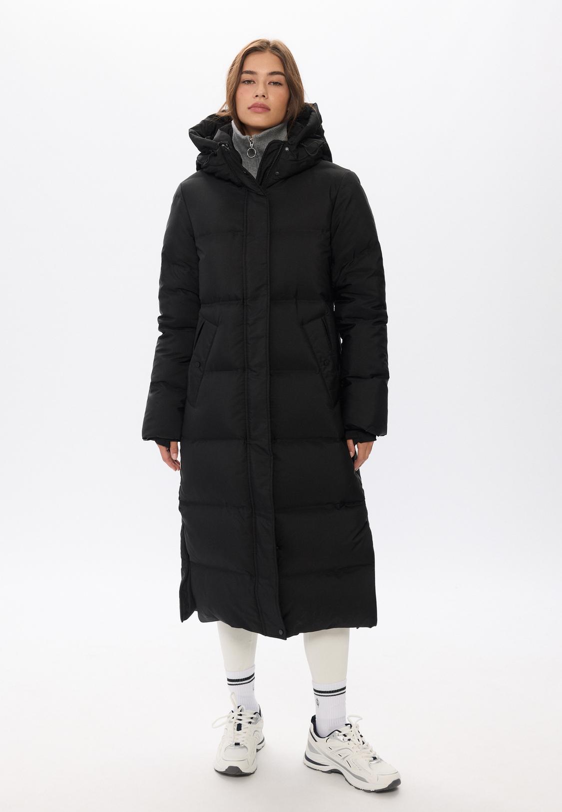 Long straight down puffer coat