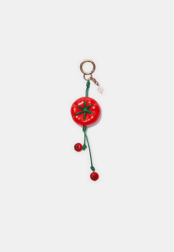Stradivarius Tomato Charm Keyring Red Os