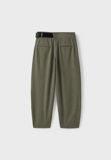 Smart trousers with belt and darts — Khaki 8