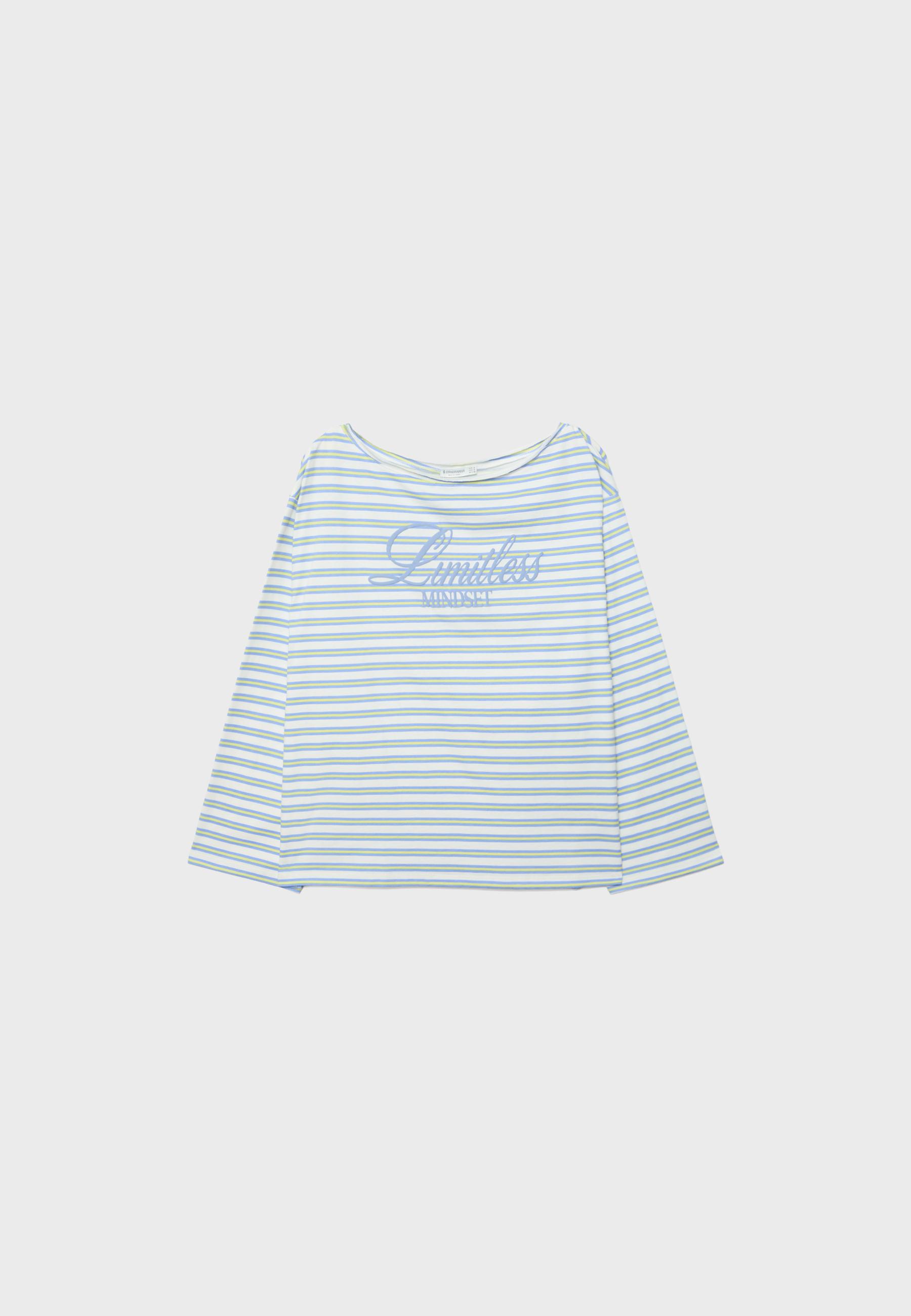 Striped long sleeve T-shirt — Vanilla