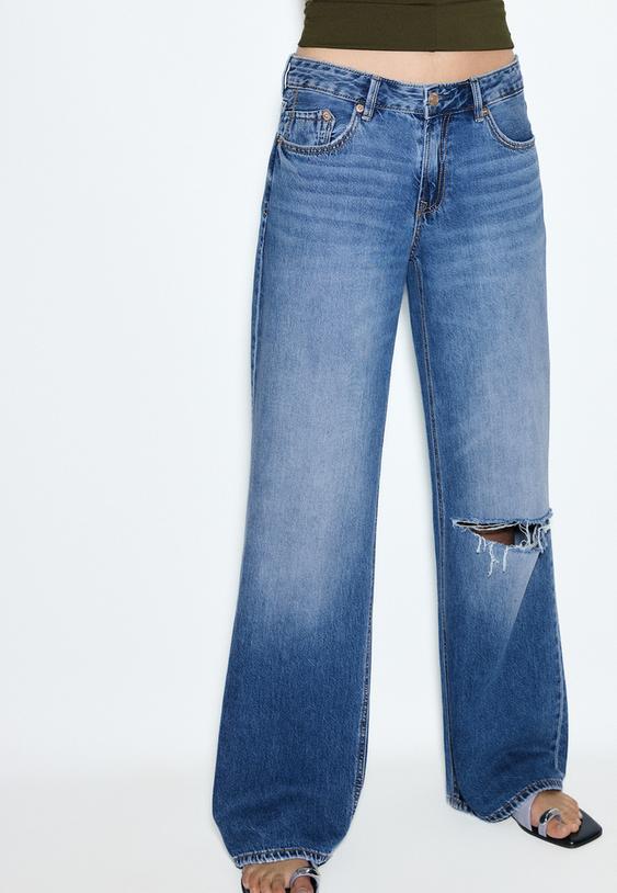 jeans d91 de perna larga e cintura baixa l01441620