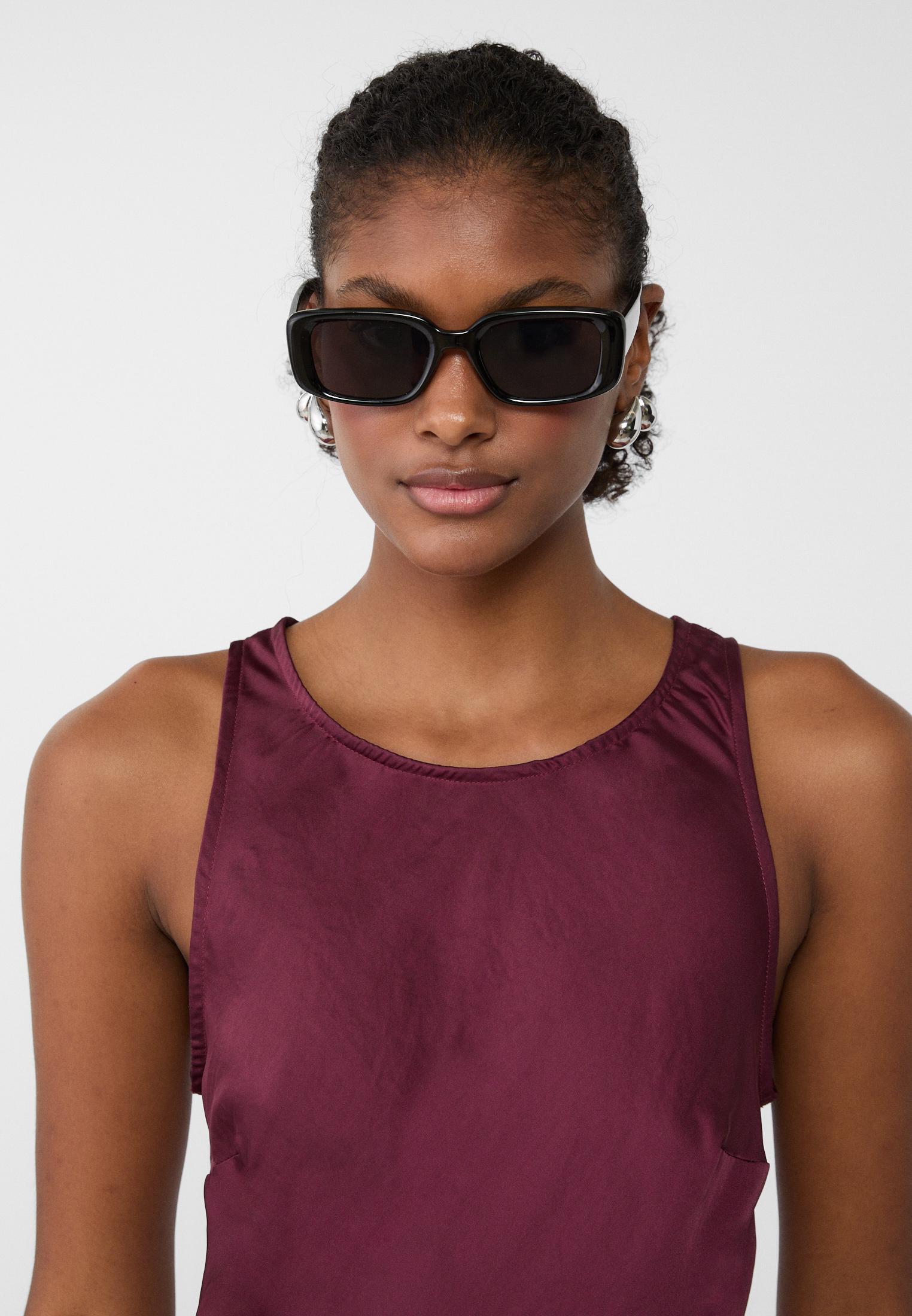 Tortoiseshell rectangular sunglasses — Black