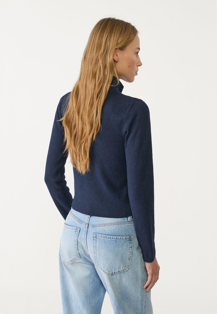 chaqueta de punto ajustada con cremallera