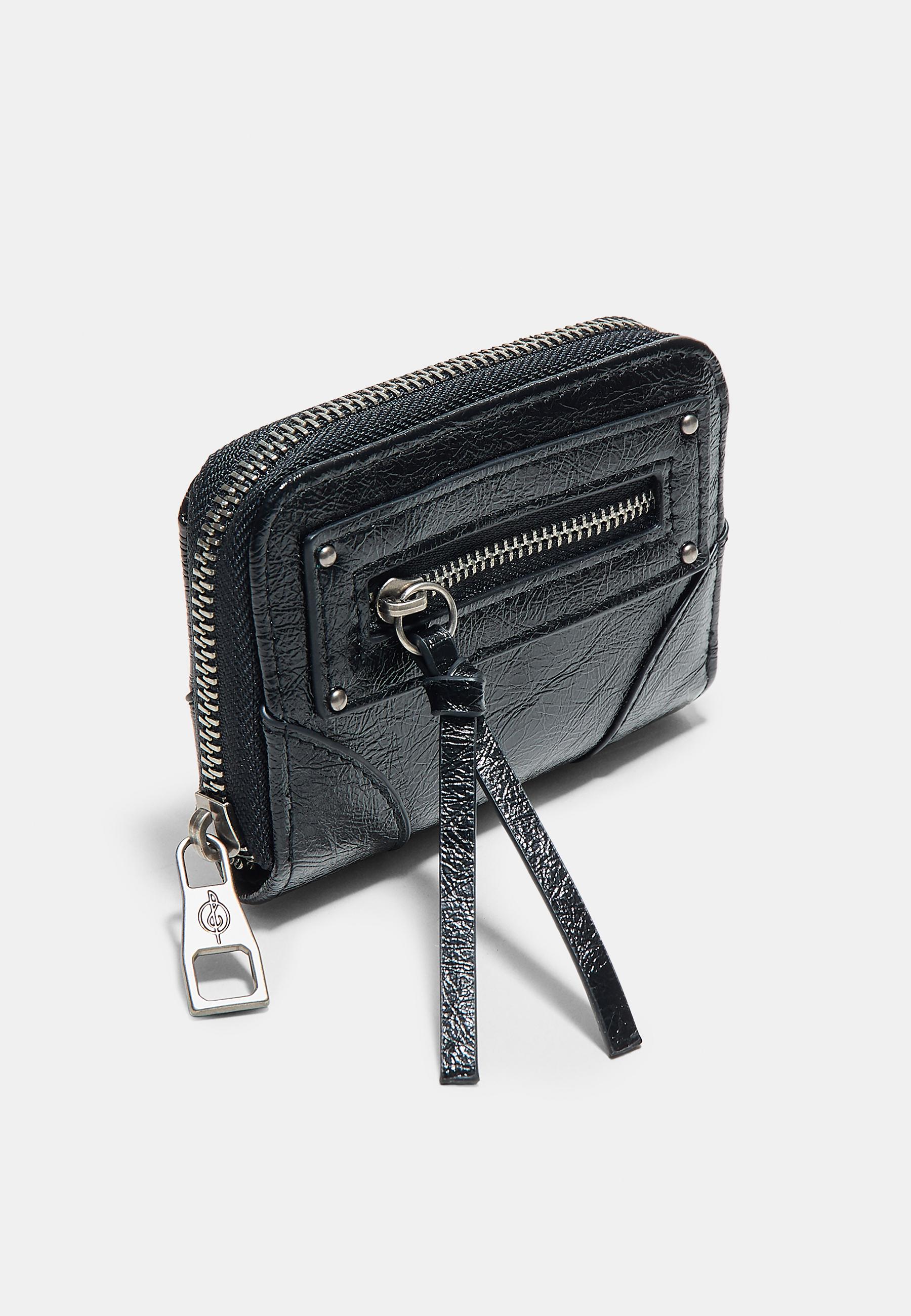 Zip pocket card holder purse — Black