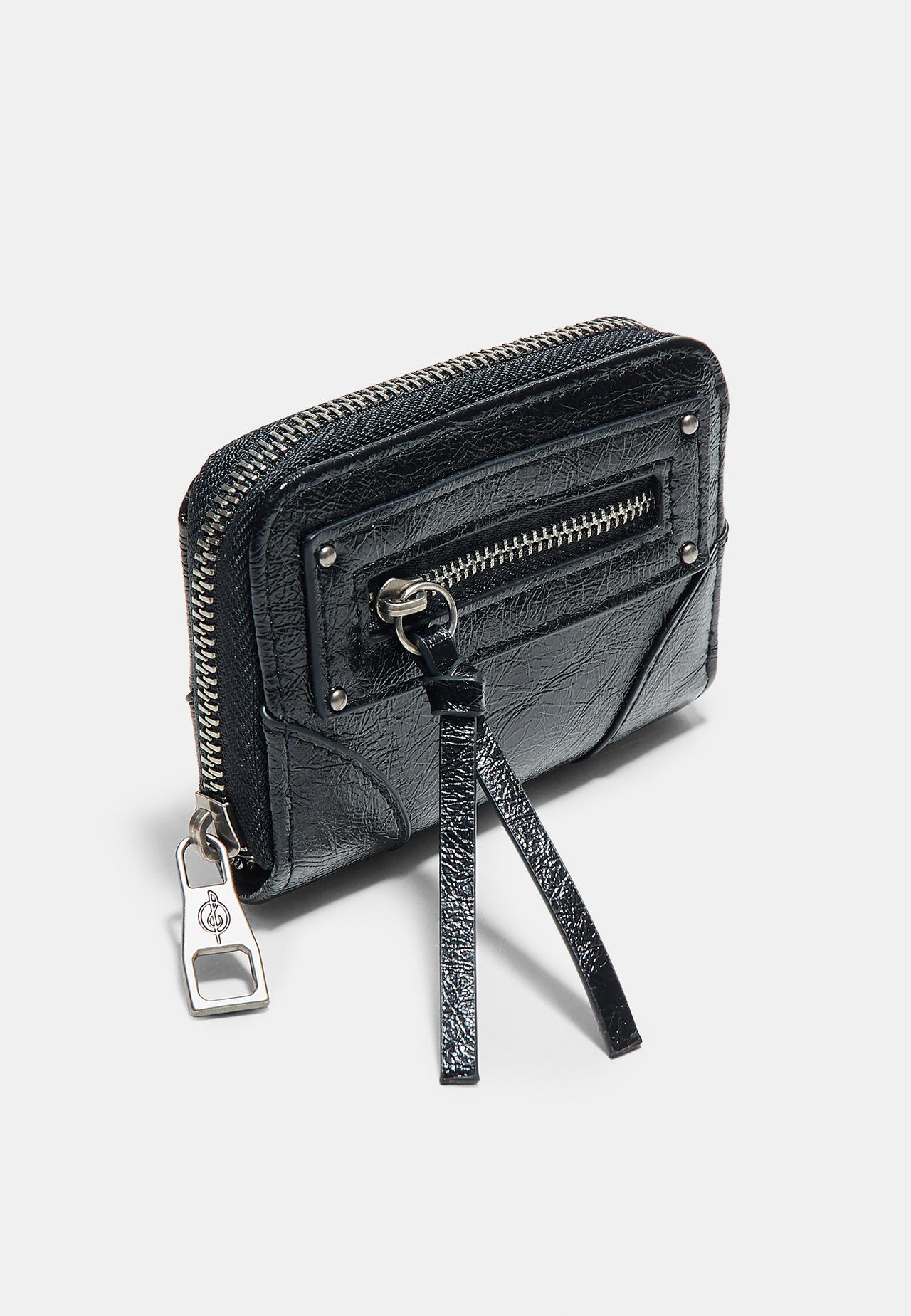 Card holder purse with zip pocket — Black