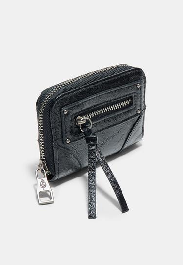 Card holder purse with zip pocket — Black 3