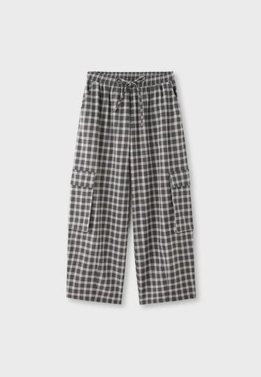 Checked smart cargo trousers — Dark grey 7