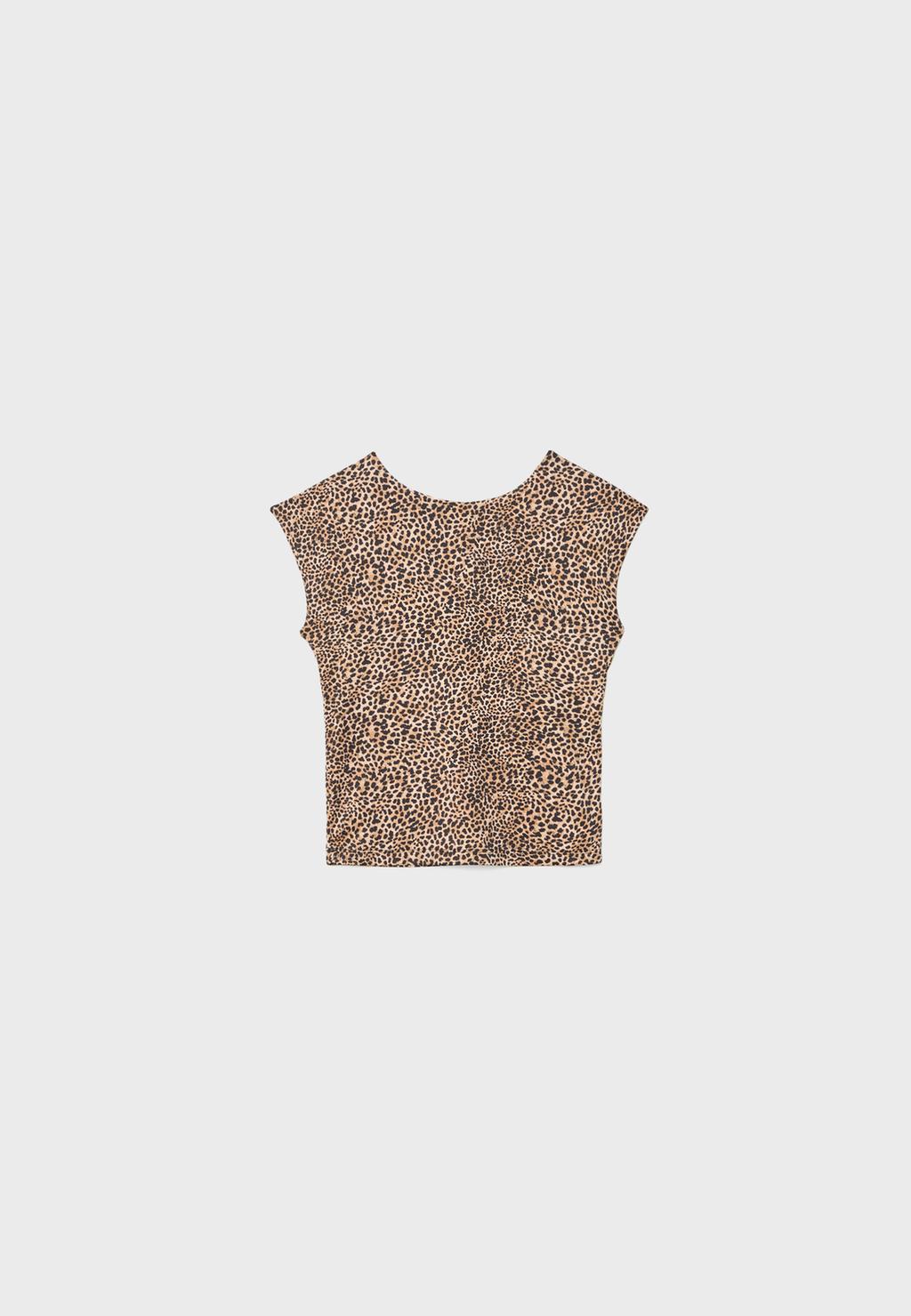 T-shirt schiena scoperta leopardata