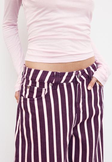 Striped barrel jeans — Purple 4