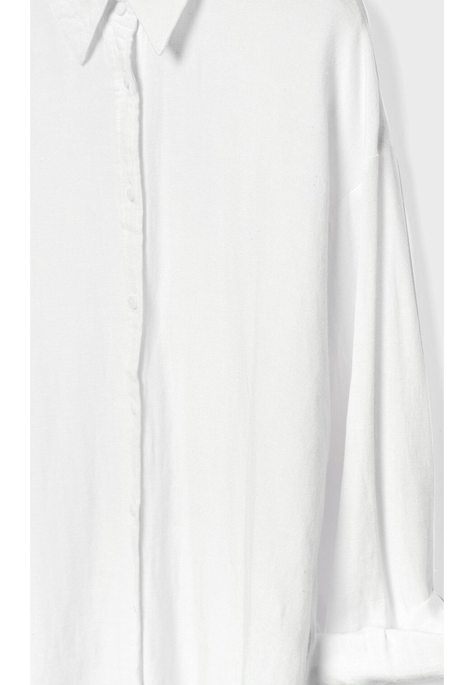 Linen-look flowing shirt — White