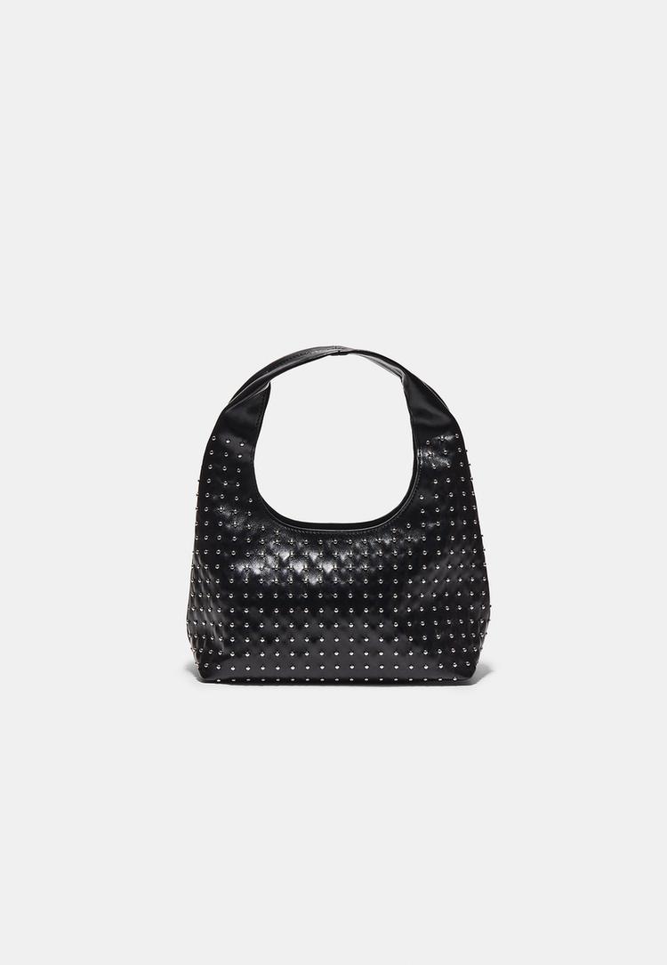 Stradivarius Shoulder bag with stud detail  Black OS (STRADIVARIUS)
