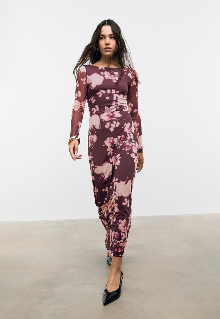 robe midi en tulle a dos nu