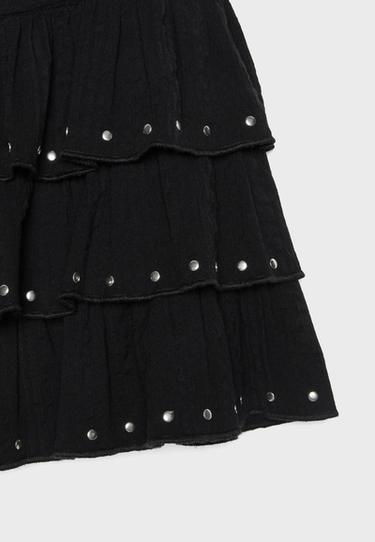Studded frill skort — Black 9