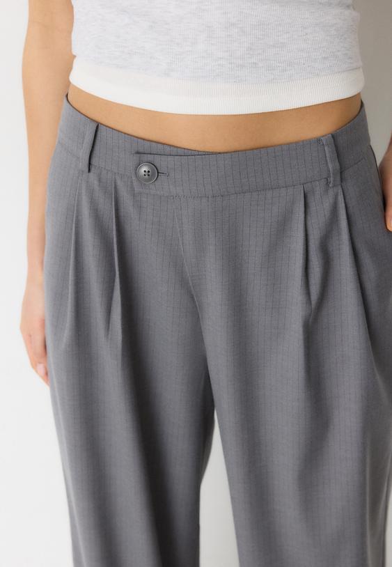 pantalon vestir casual cintura cruzada rayas