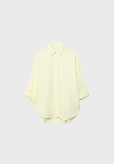 Linen-effect flowing shirt — Gold 6