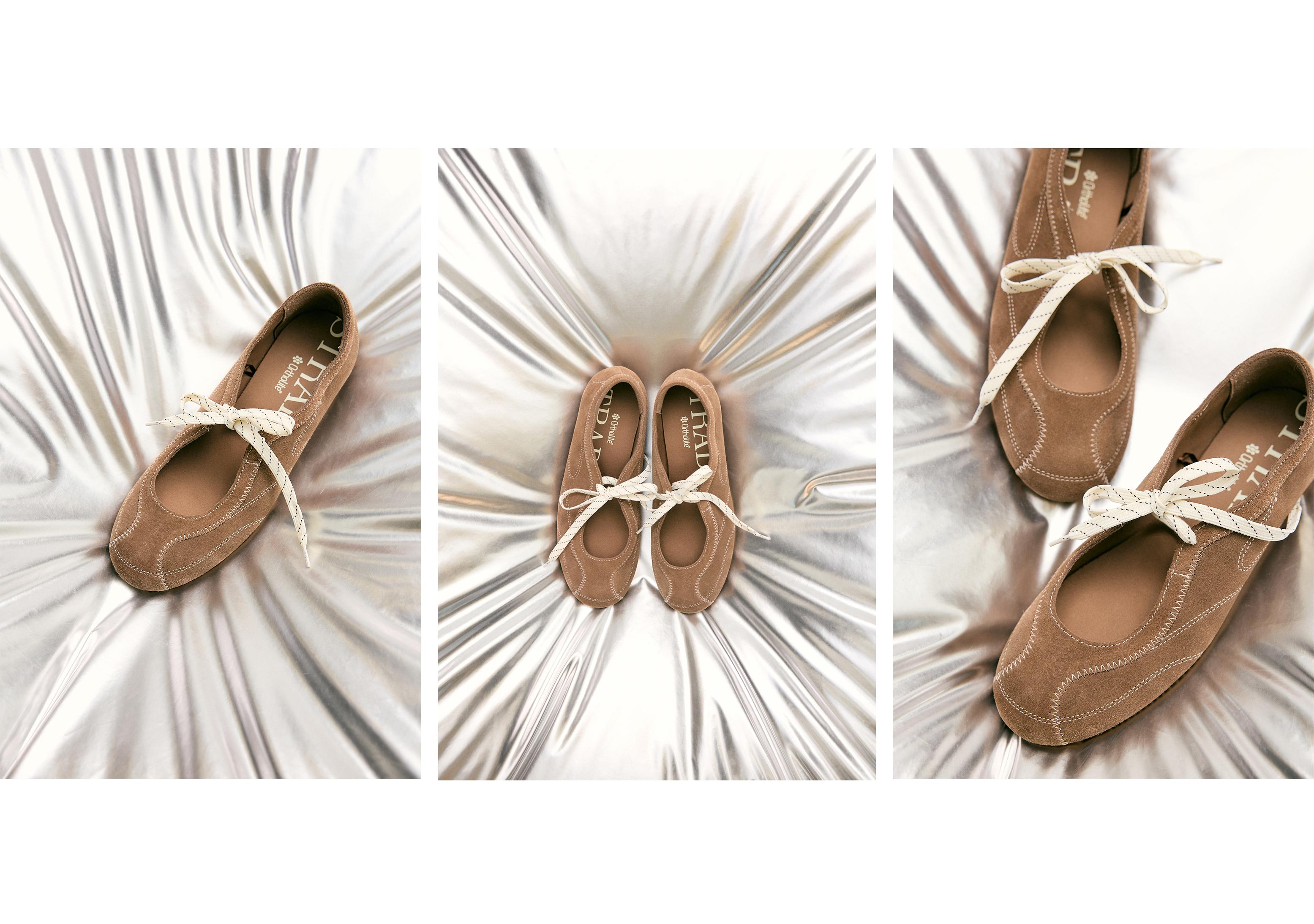 Leather bow sneakers — BEIGE