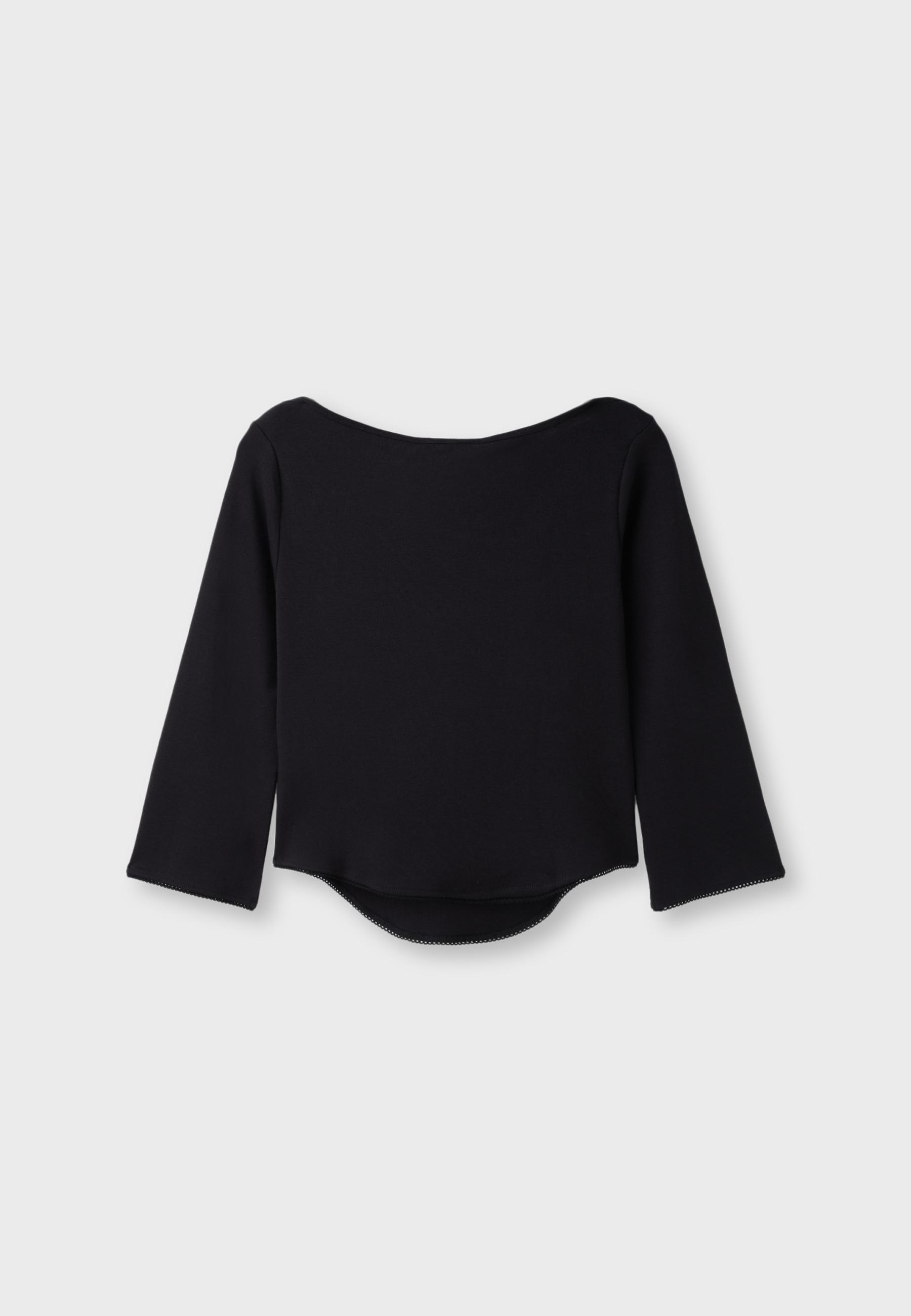 Boat neck T-shirt — Black