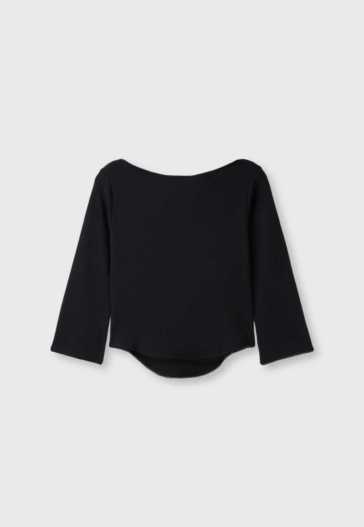 Boat neck T-shirt — Black