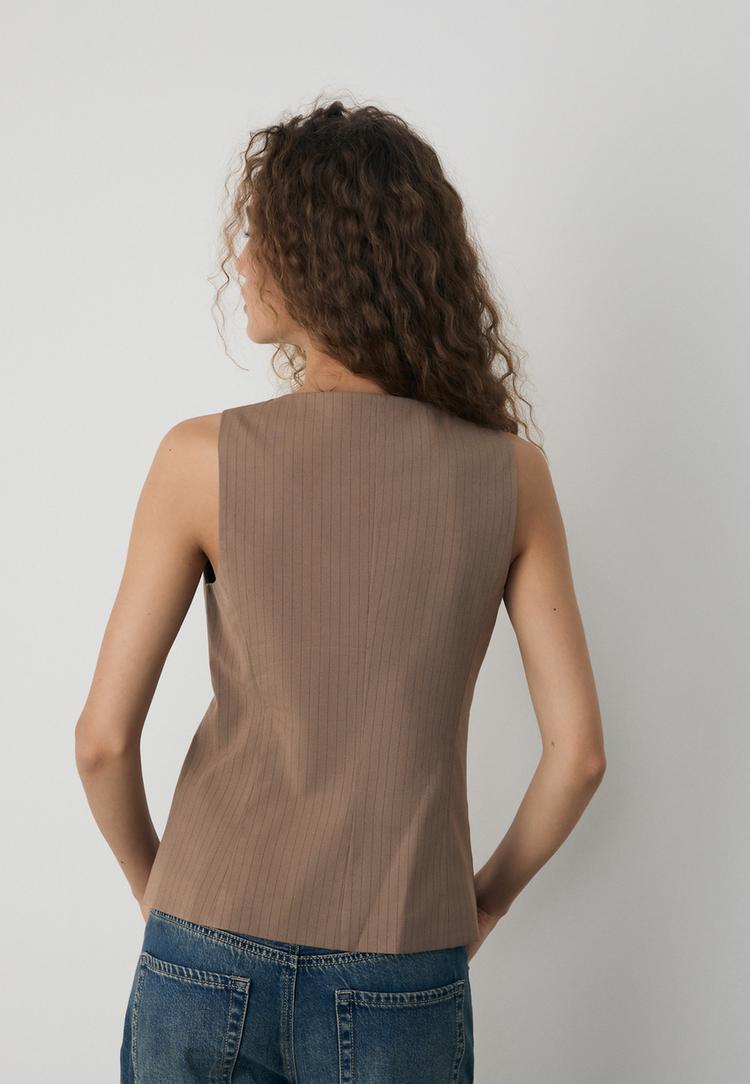 chaleco regular botones rayas