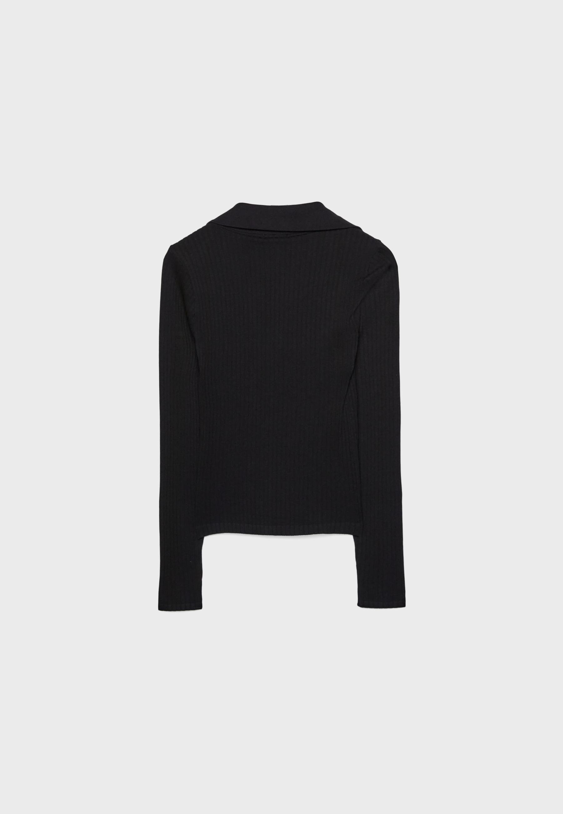 Seamless polo T-shirt — Black