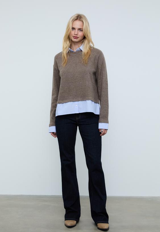 camiseta de punto bimateria