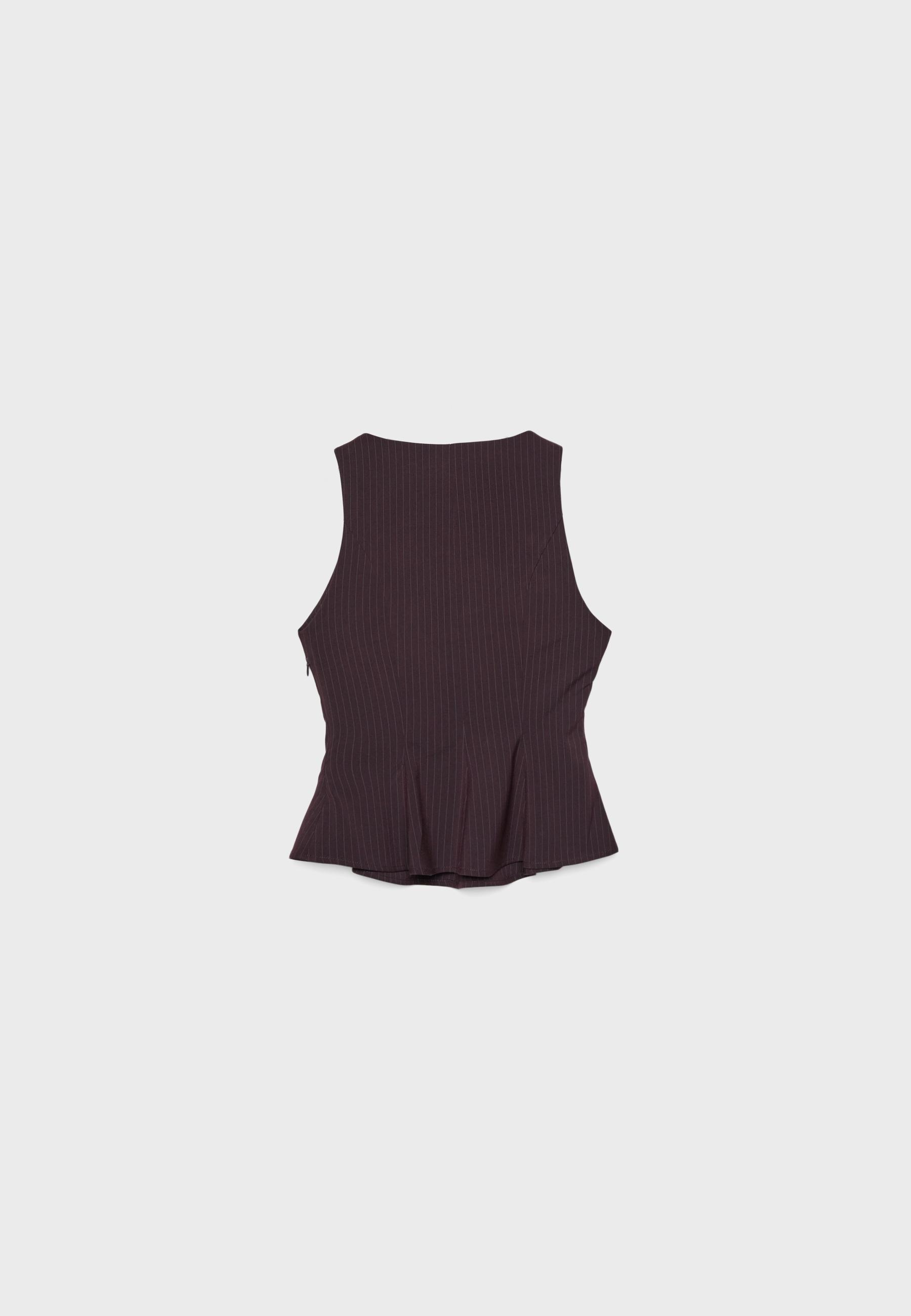Striped sleeveless peplum top - Women's fashion | Stradivarius Qatar