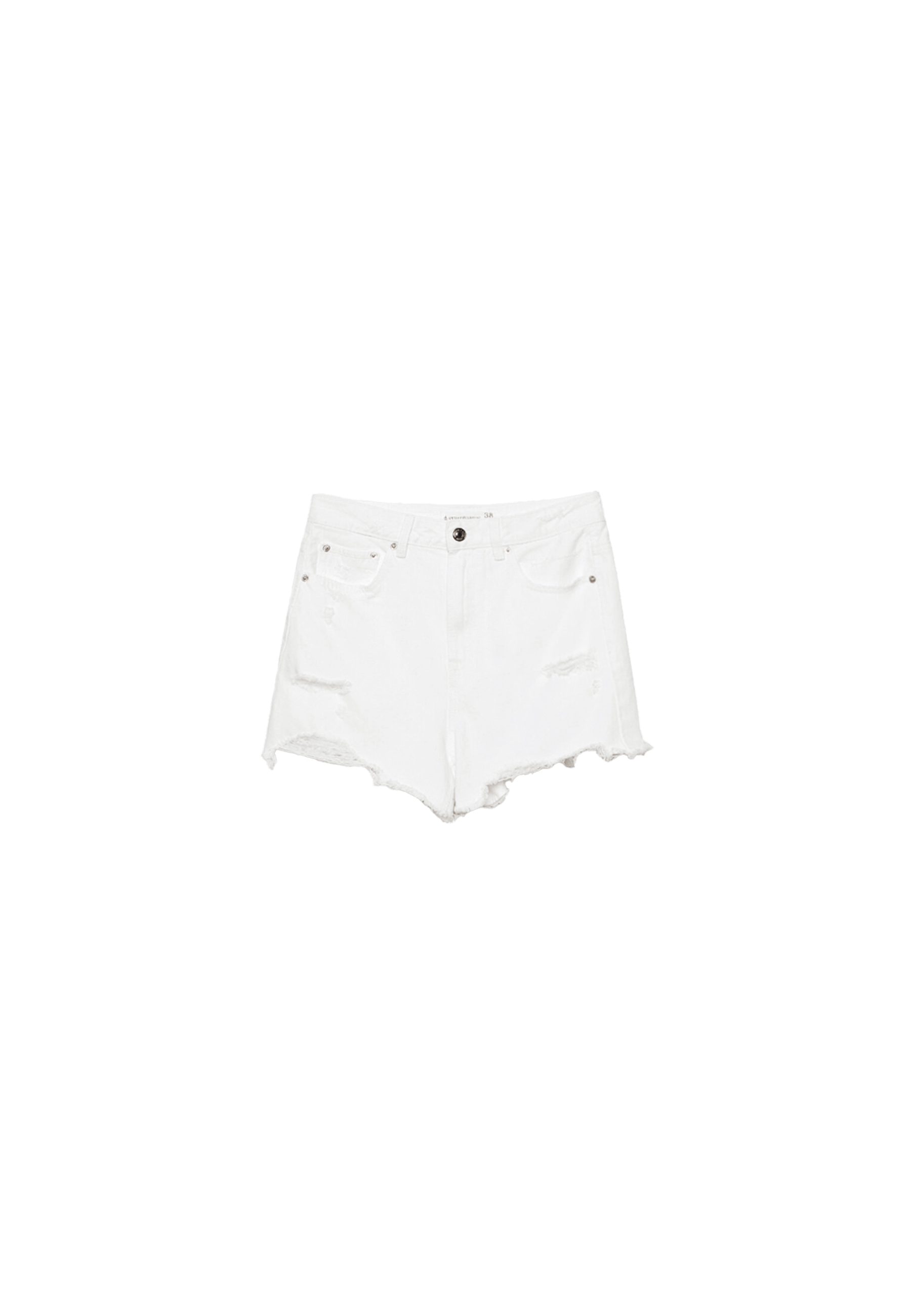 D75 Ripped denim shorts — White