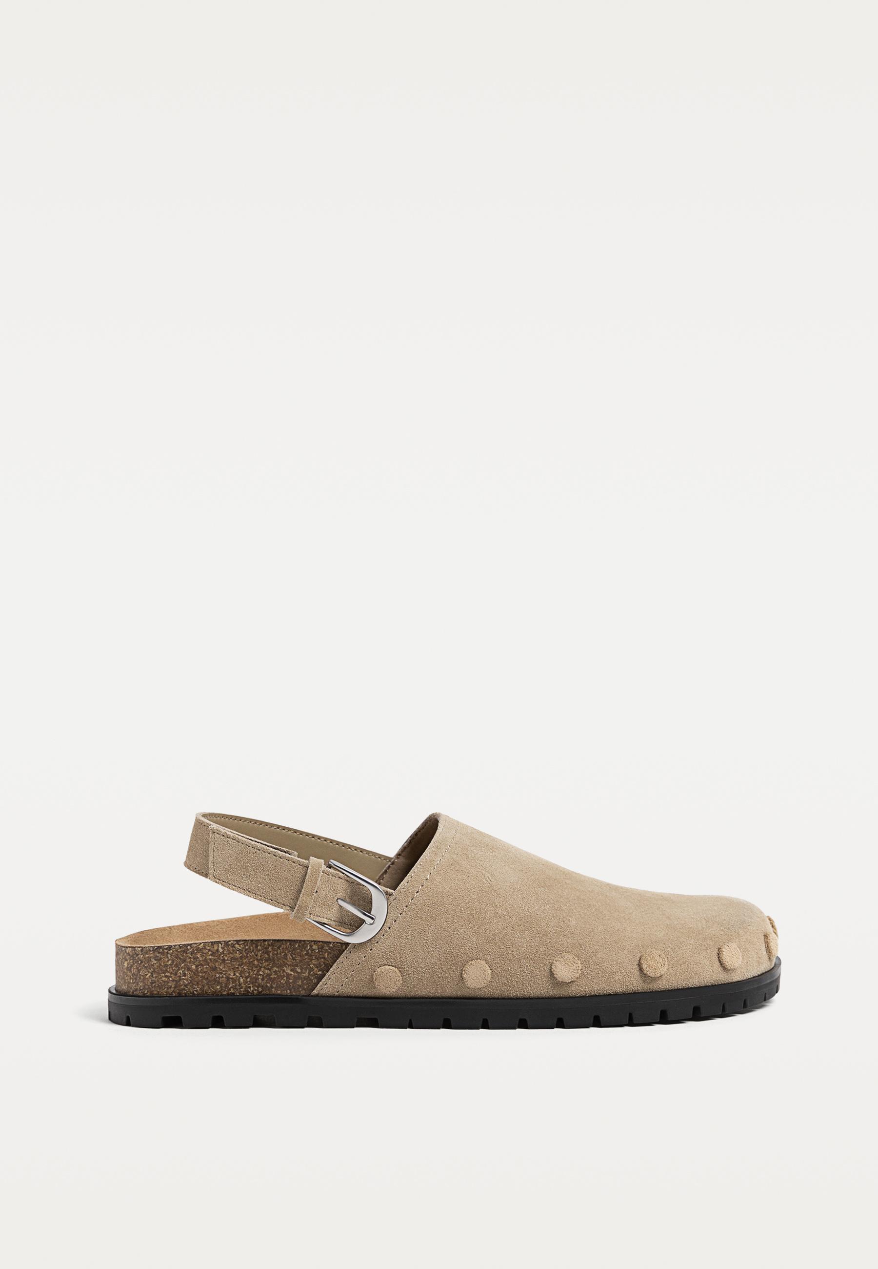Leather mules with buckle - Women's fashion | Stradivarius