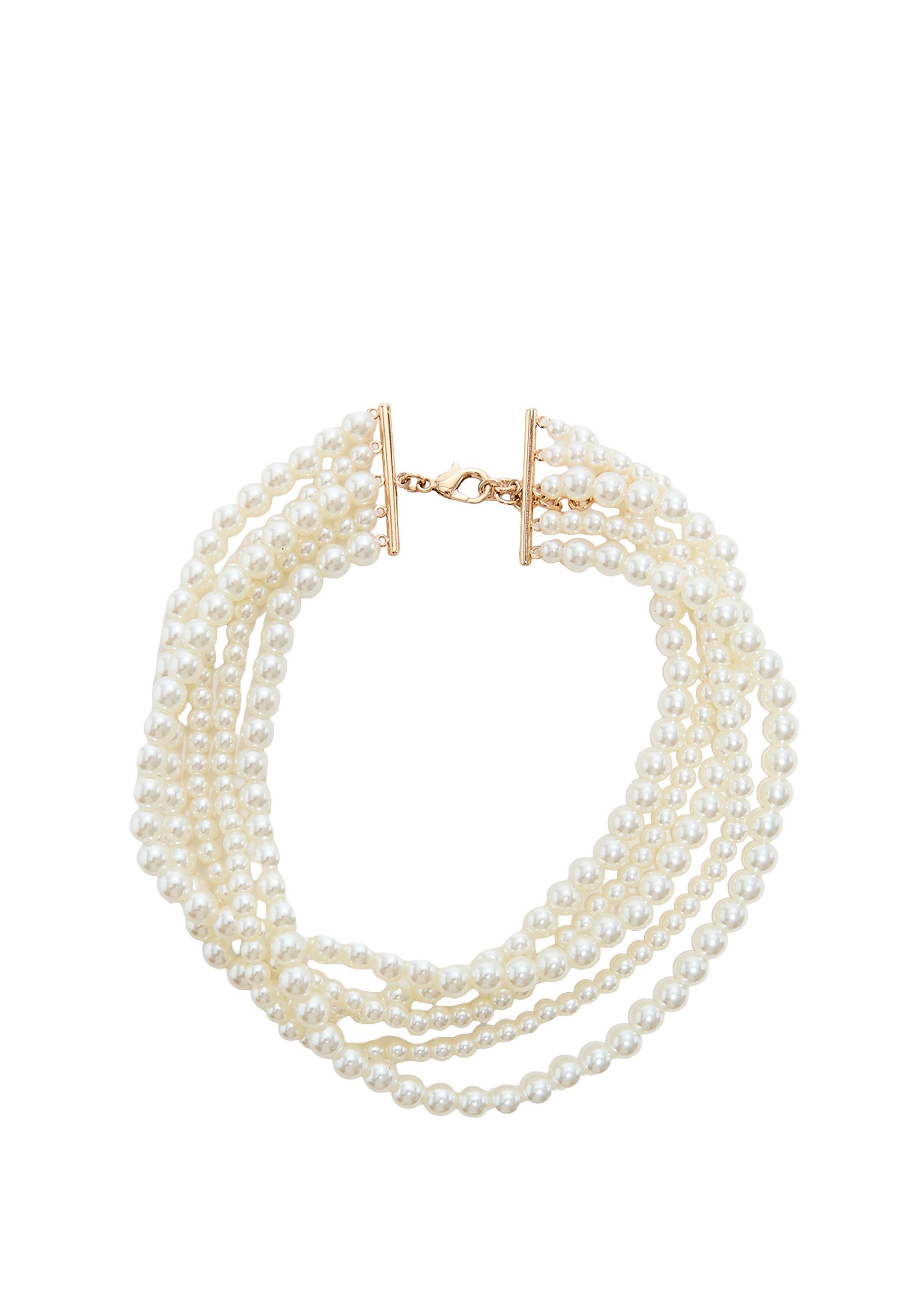 Faux pearl choker — Gold