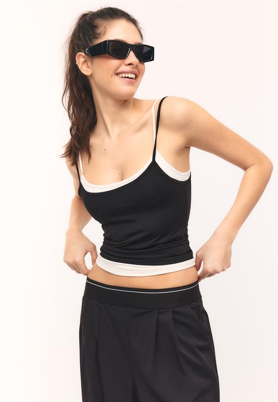 calcas jogger palazzo com cos elastico