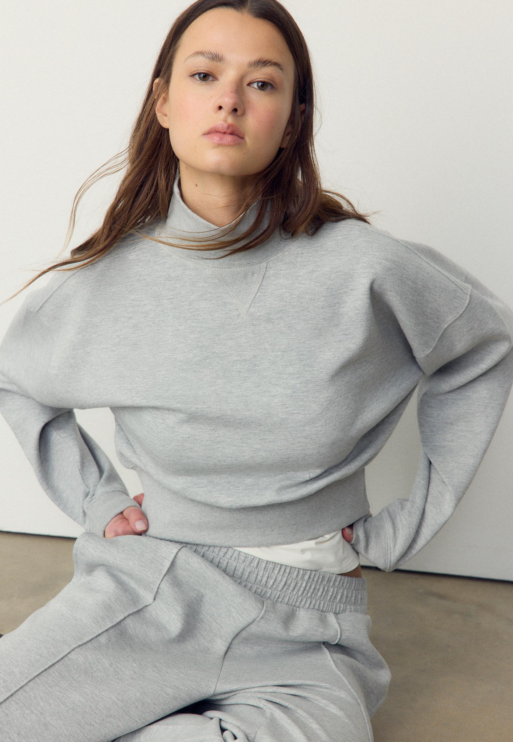 Soft-touch interlock sweatshirt — Grey melange