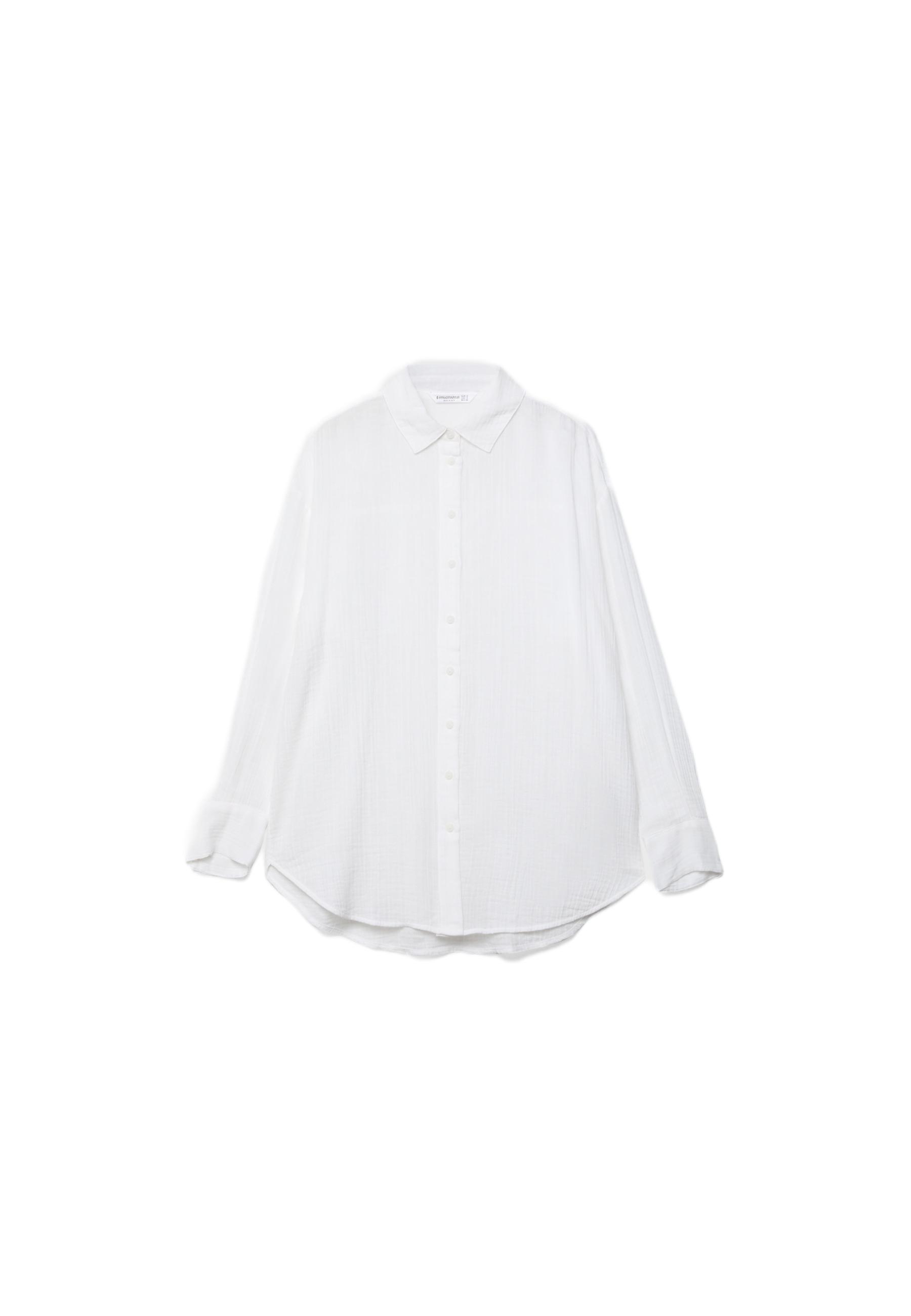 Basic double fabric shirt — White
