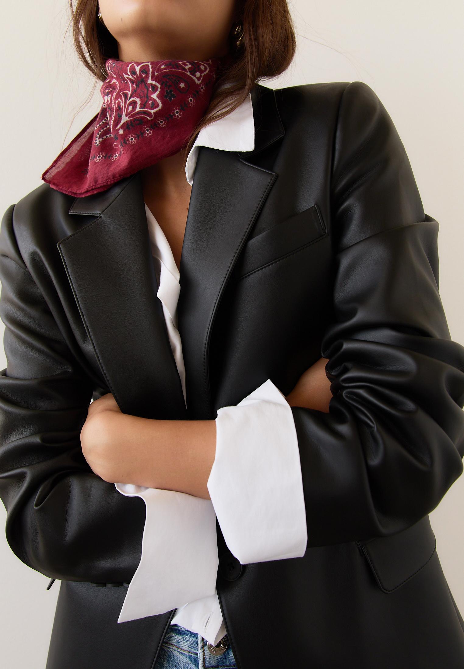 Regular fit leather effect blazer — Black
