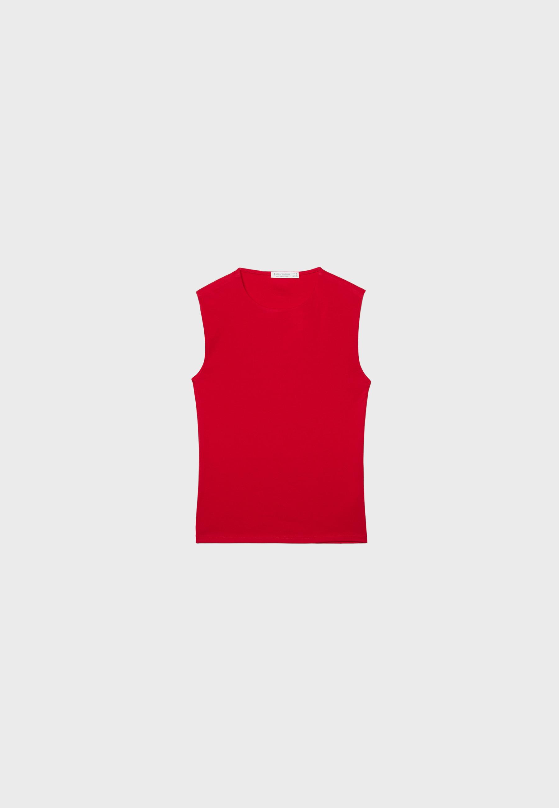 Basic Sleeveless T-Shirt — Red