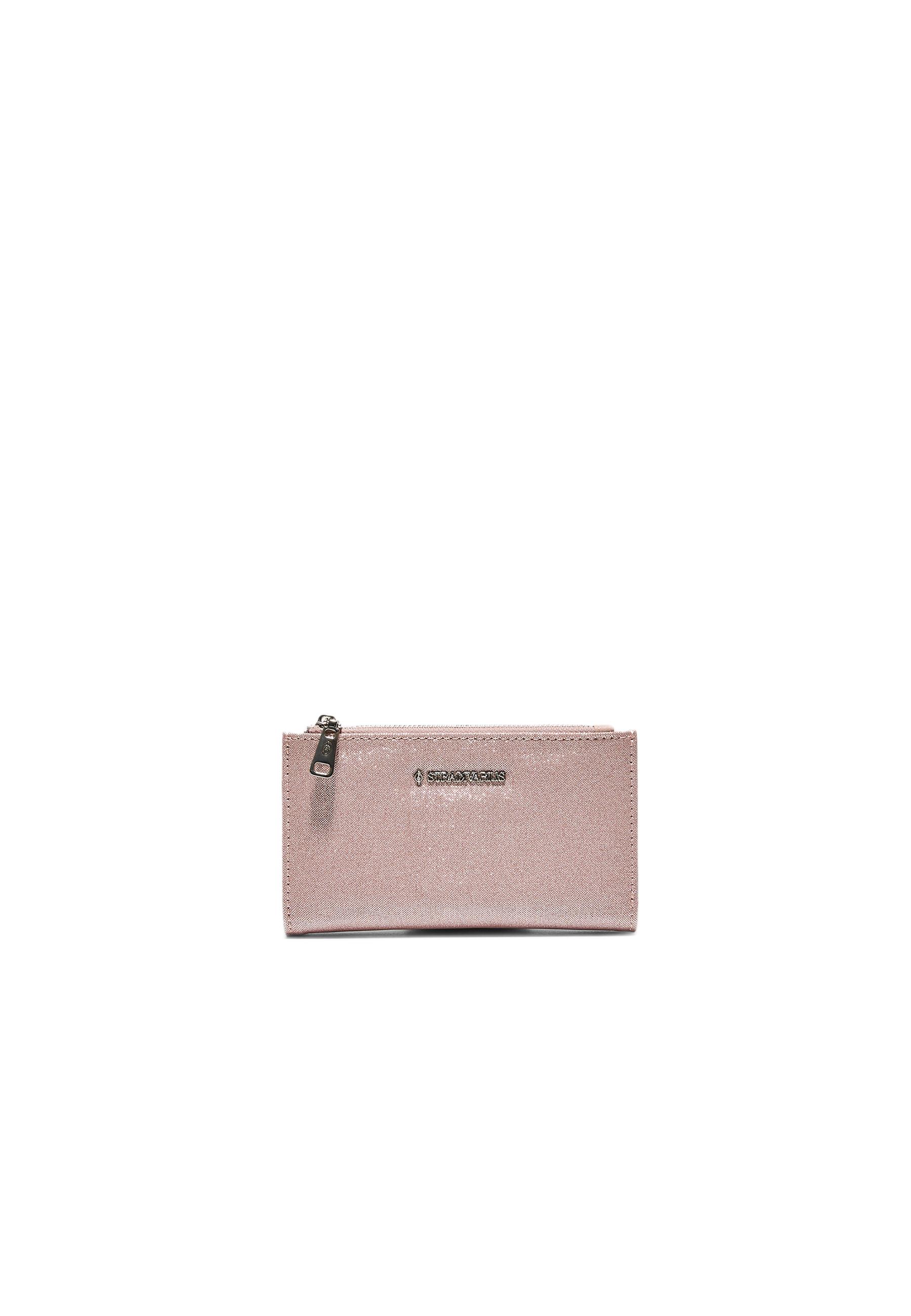 Long shimmery card holder purse — Pastel pink
