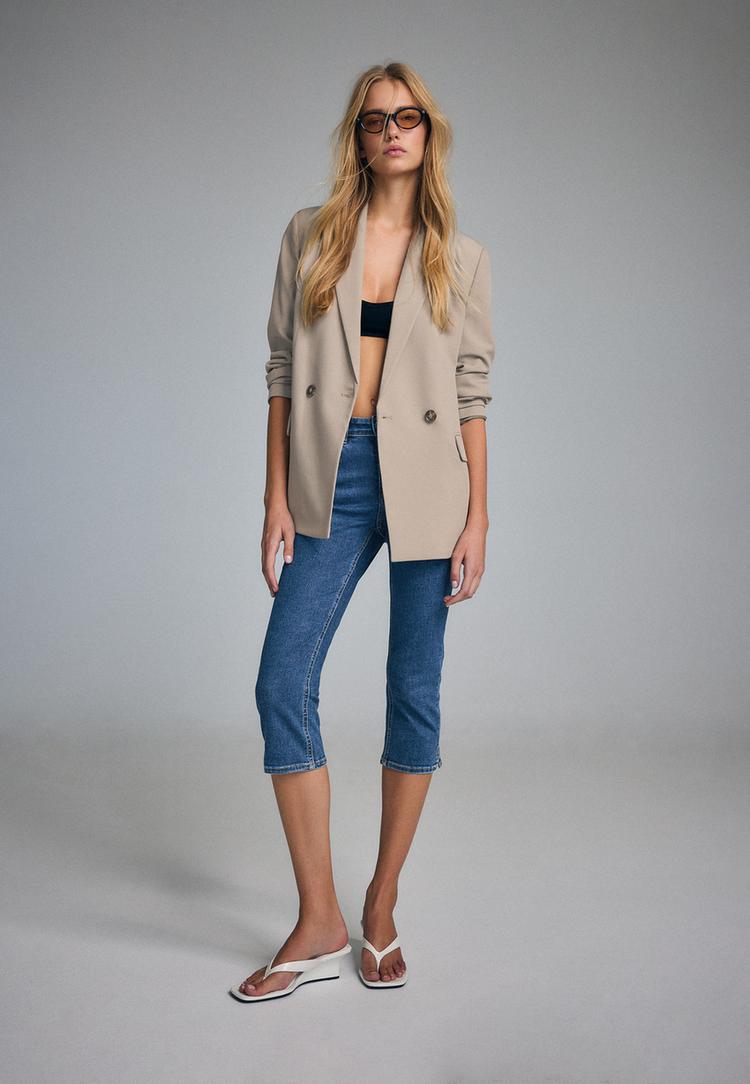 rechte blazer met knopen