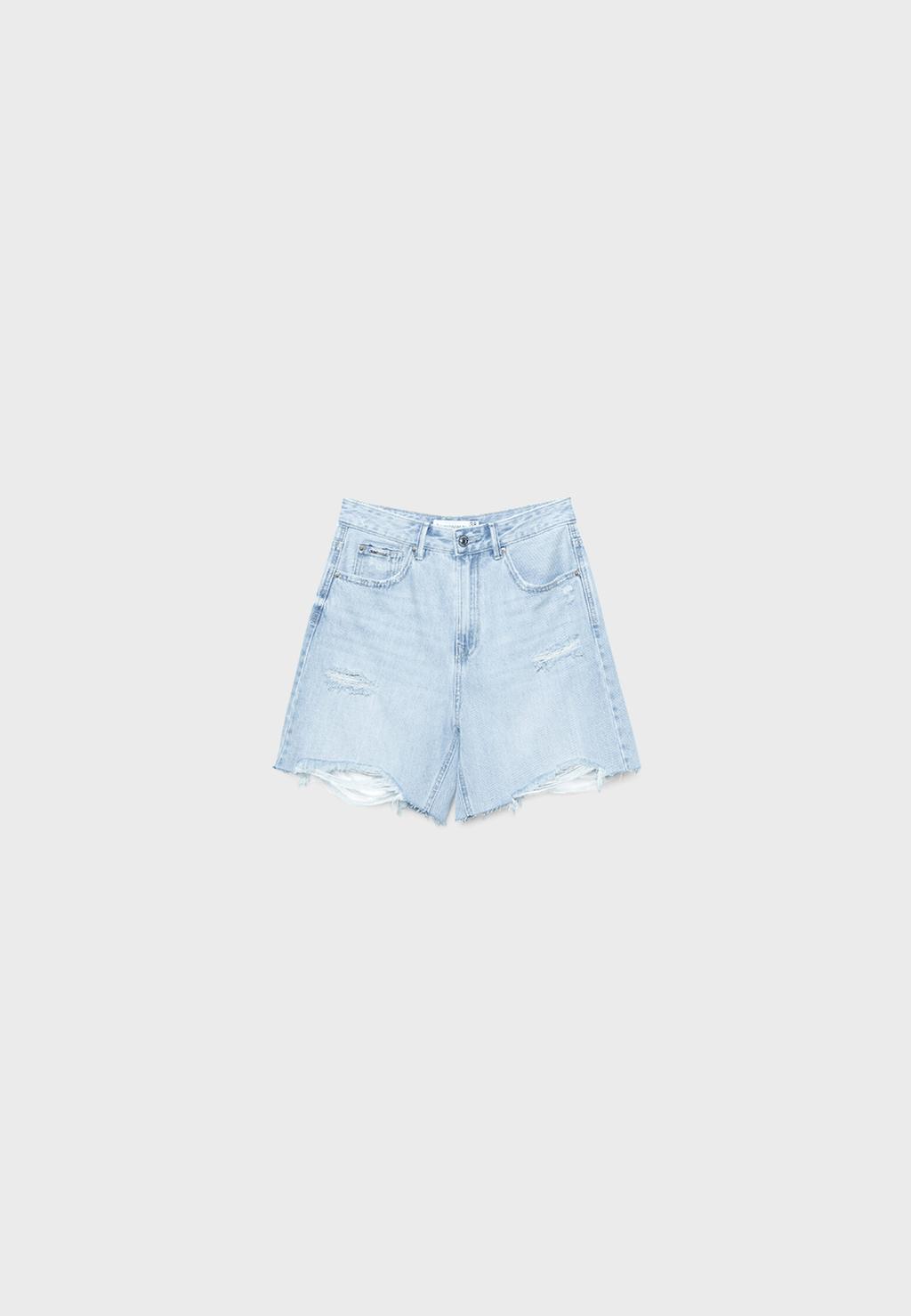 D93 shorts i denim med ekstra længde