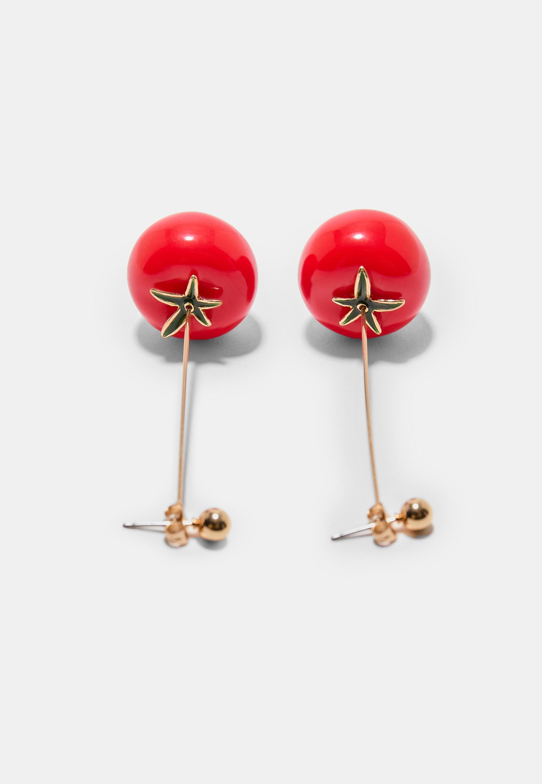 TOMATO EARRINGS — Red