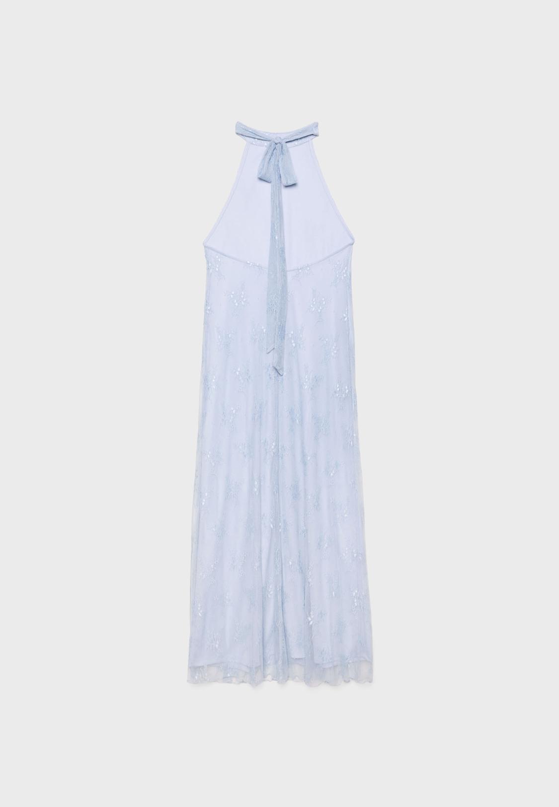 Lace halter neck midi dress - Women's fashion | Stradivarius United Arab Emirates Lace halter neck midi dress - Women's fashion | Stradivarius United Arab Emirates