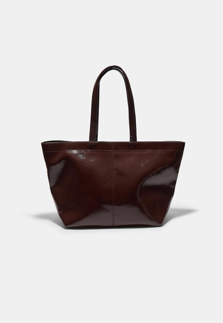 faux leather shopper bag
