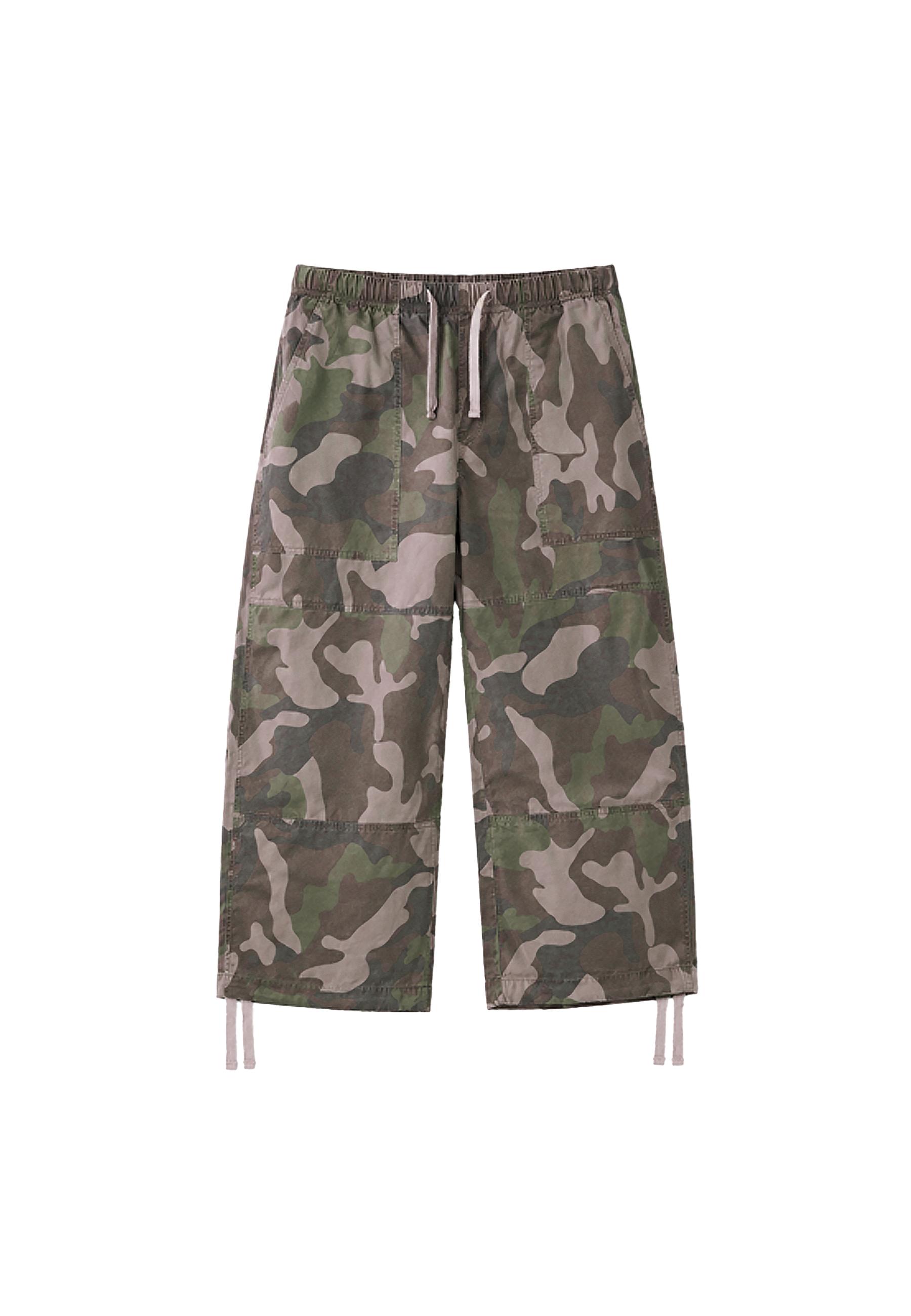 Printed relaxed fit Bermuda shorts — Khaki