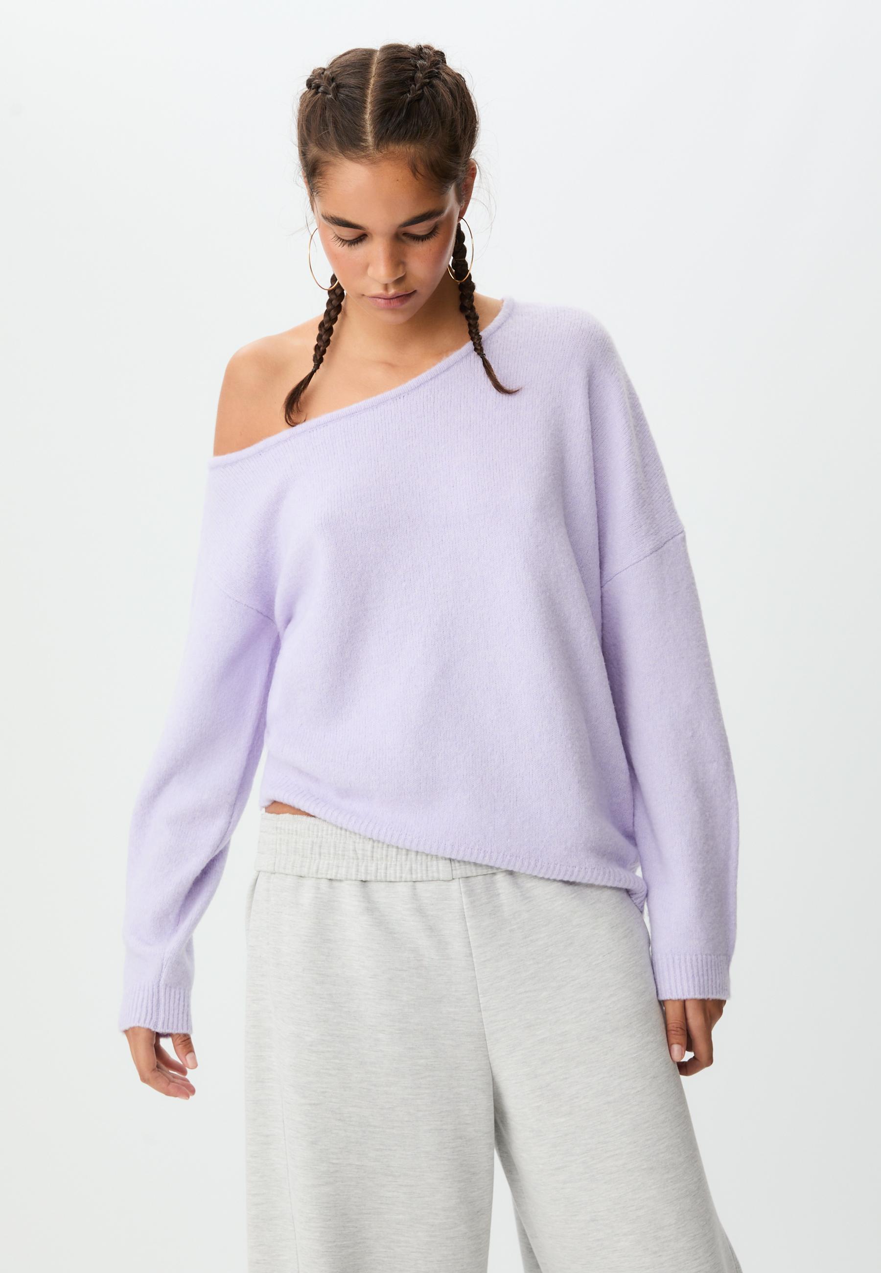 新品未使用　INSCRIRE Asymmetry Sweat パープル Asymmetric knit sweater - Women's Knitwear & Sweatshirts