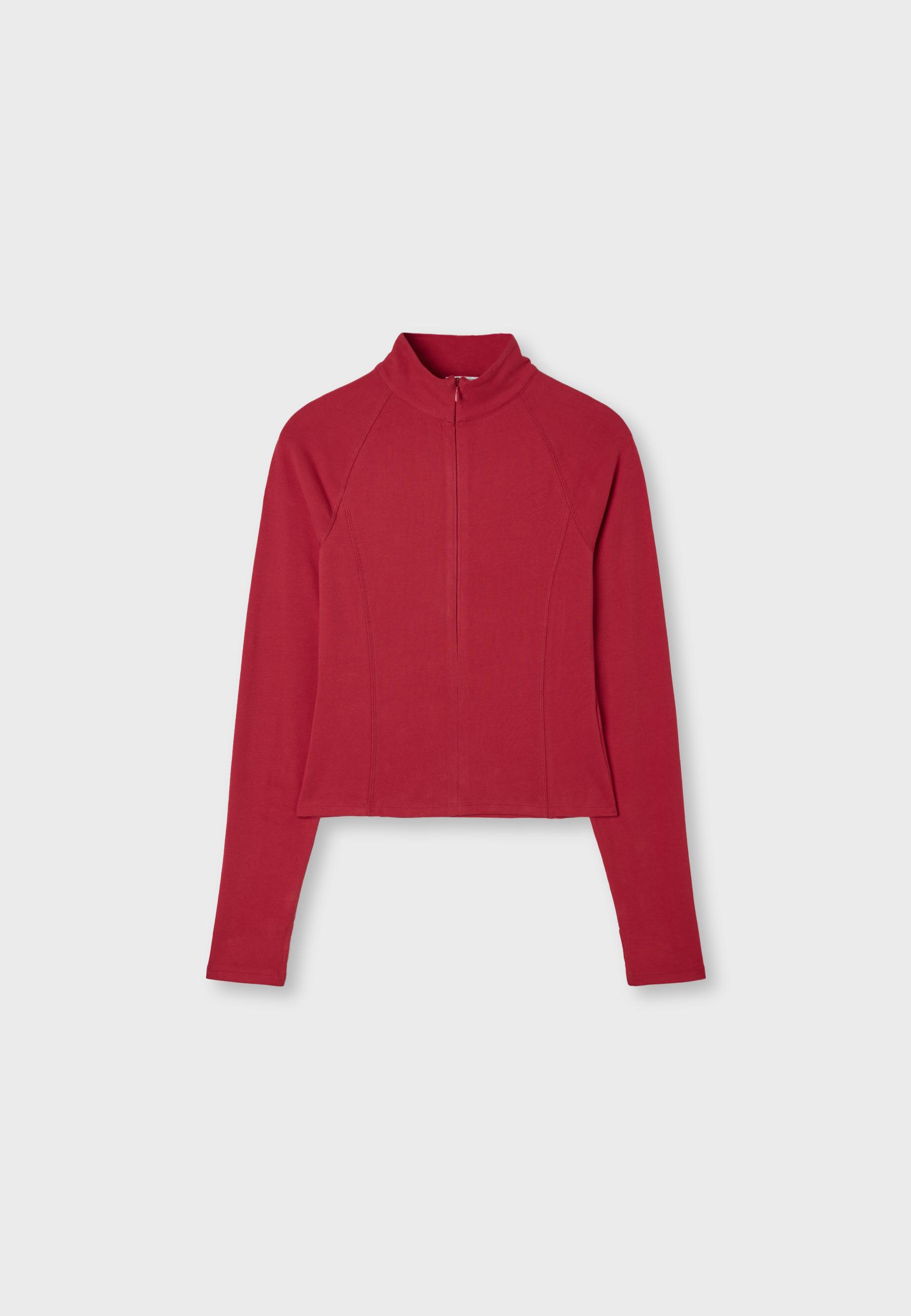 Long sleeve quarter-zip running top — Red