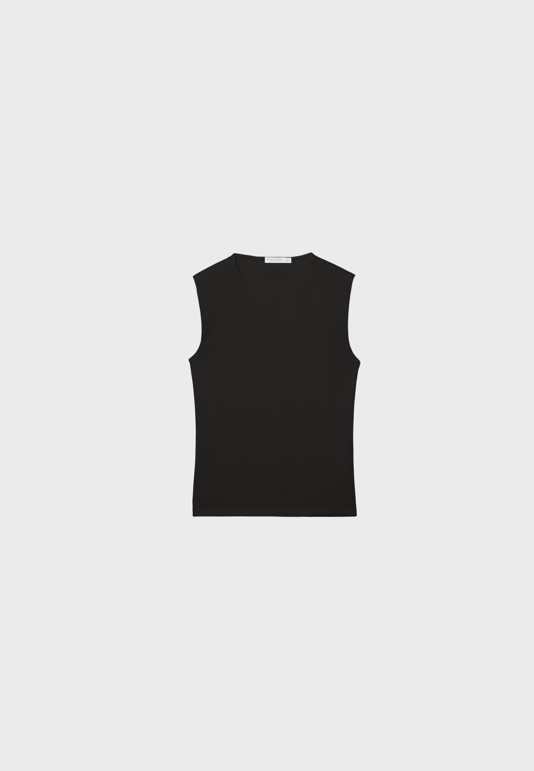 Basic Sleeveless T-Shirt — Black