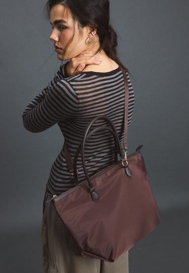 Contrast crossbody shopper bag — Brown 4